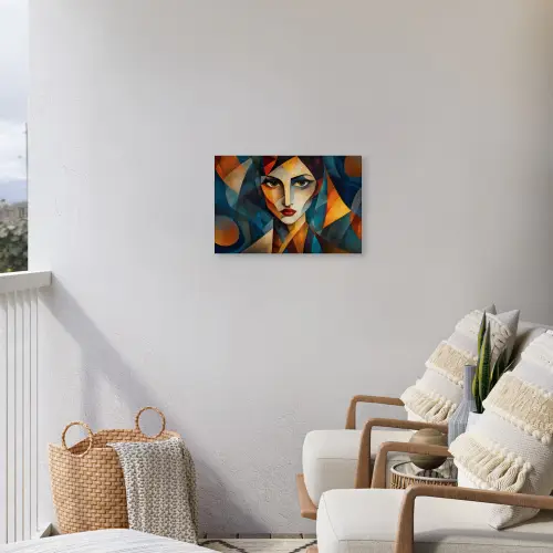 Portret - Abstract - Vormen Tuinposter op houten frame 2 cm dik klein -sfeer1