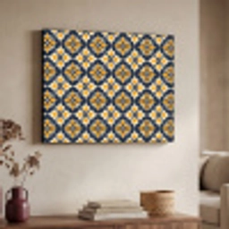 Patroon - Siertegel - Kleurrijk Textielframe zwart klein 947 -sfeer3