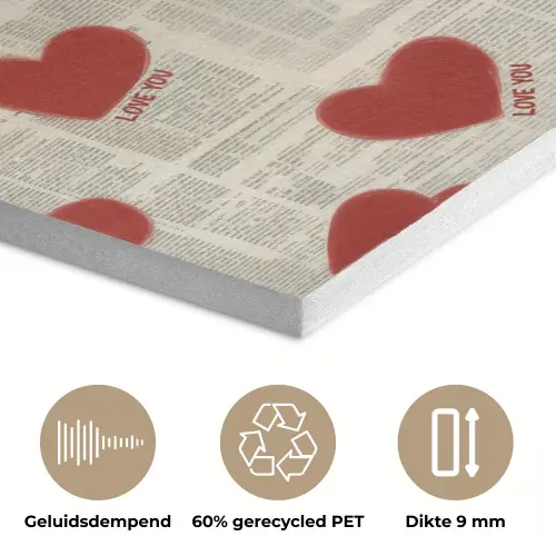 Hartjes - Krant - Loveyou PET vilt klein -closeup_NL