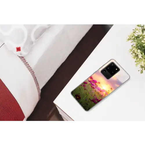 Bloemen - Roze - Zonsondergang Telefoonhoesje Samsung Galaxy S20 Ultra klein -kamerS20Ultra