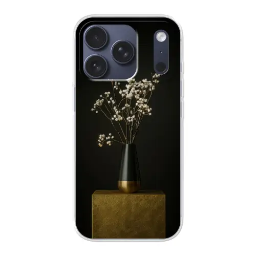 Bloembollen - Wit - Vaas - Minimalistisch Telefoonhoesje iPhone 17 Pro klein -3d