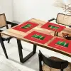 Minimalistisch - Kerstbomen - Rood - Sneeuw Placemat vinyl groot -zzsfeer4_Kitchenyeah-website