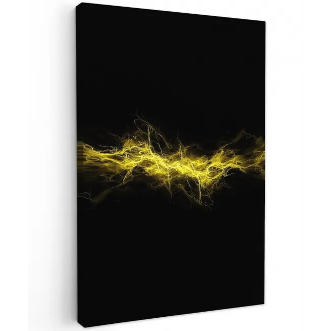 Gaming - Elektriciteit - Geel - Energie Tuinposter op houten frame 2 cm dik middel -3d