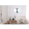 Giraffe - Delfts blauw - Dieren - Minimalistisch Wandcirkel aluminium klein -woonkamer