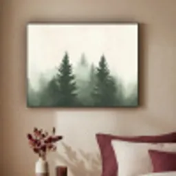 Sparren - Bomen - Groen - Beige Textielframe - compleet frame klein -sfeer1