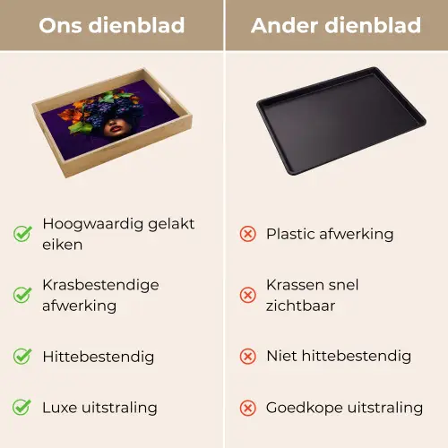 Vrouw - Paars - Druiven Dienblad Rechthoek middel -USP_VergelijkingNL