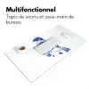 Vogel - Delfts blauw - Illustratie - Bloemen Muismat XXL klein -zsfeer4_frans