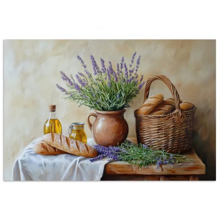 Lavendel - Brood - Stilleven poster papier klein -3d