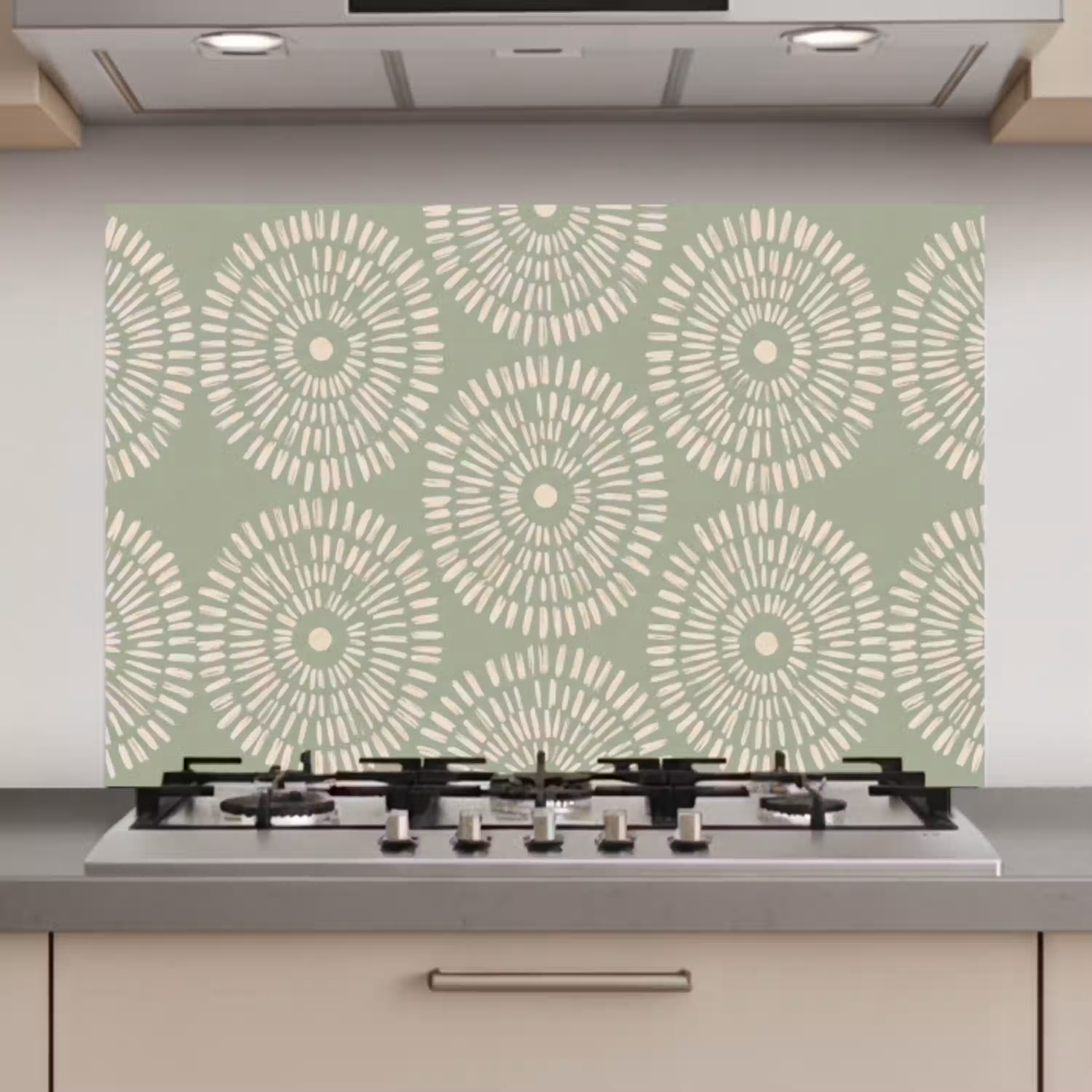 Patroon - Cirkels - Abstract - Modern - Groen keuken achterwand spatscherm klein -3d_website