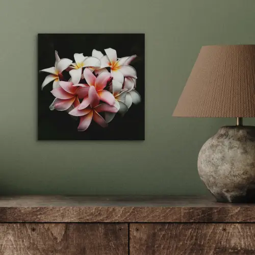 Bloemen - Roze - Zwart - Flora - Botanisch aluminium wit klein -sfeer2