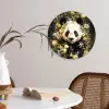 Panda - Pandabeer - Wilde dieren - Natuur - Bloemen Wandcirkel kunststof plaat 5mm dik klein -sfeer4