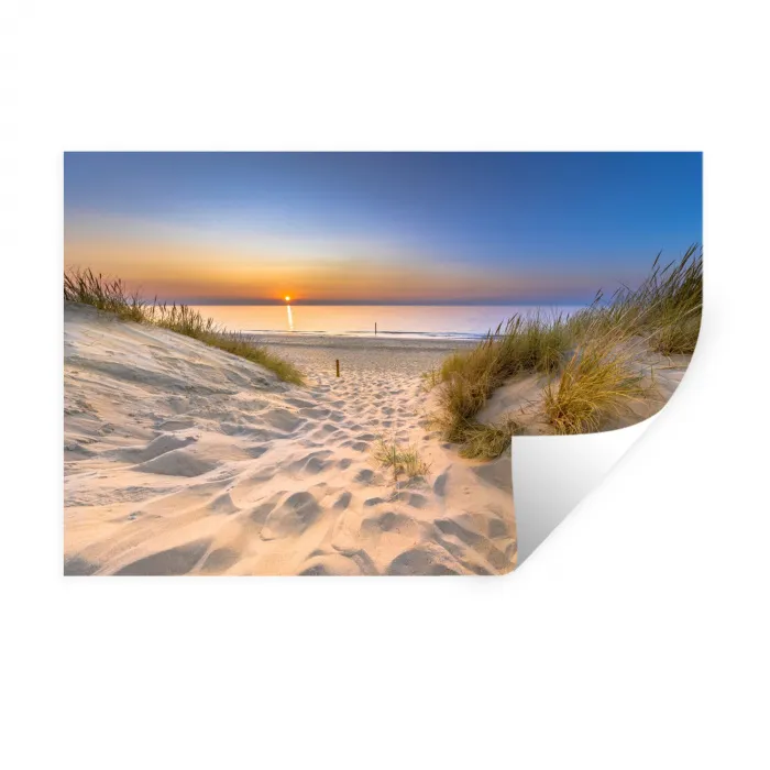 Duin - Zonsondergang - Horizon - Strand - Gras Muursticker klein -3d