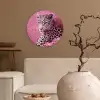 Panter - Luxe - Roze Wandcirkel plexiglas klein -sfeer1
