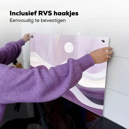 Golven - Heuvels - Abstract - Paars Inductie beschemer met haakjes klein -ky-ophangen-nl
