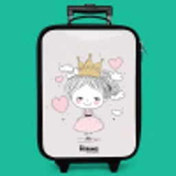 Kleine prinses met hartjes Kinderkoffer - Zwart klein -zzz_website3d_nbs