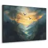 Vogels - Zon - Bomen - Groen Textielframe - compleet frame klein -3d