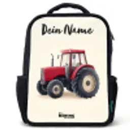 Tractor - Getekend - Rood Rugzak - Zwart middel -3d
