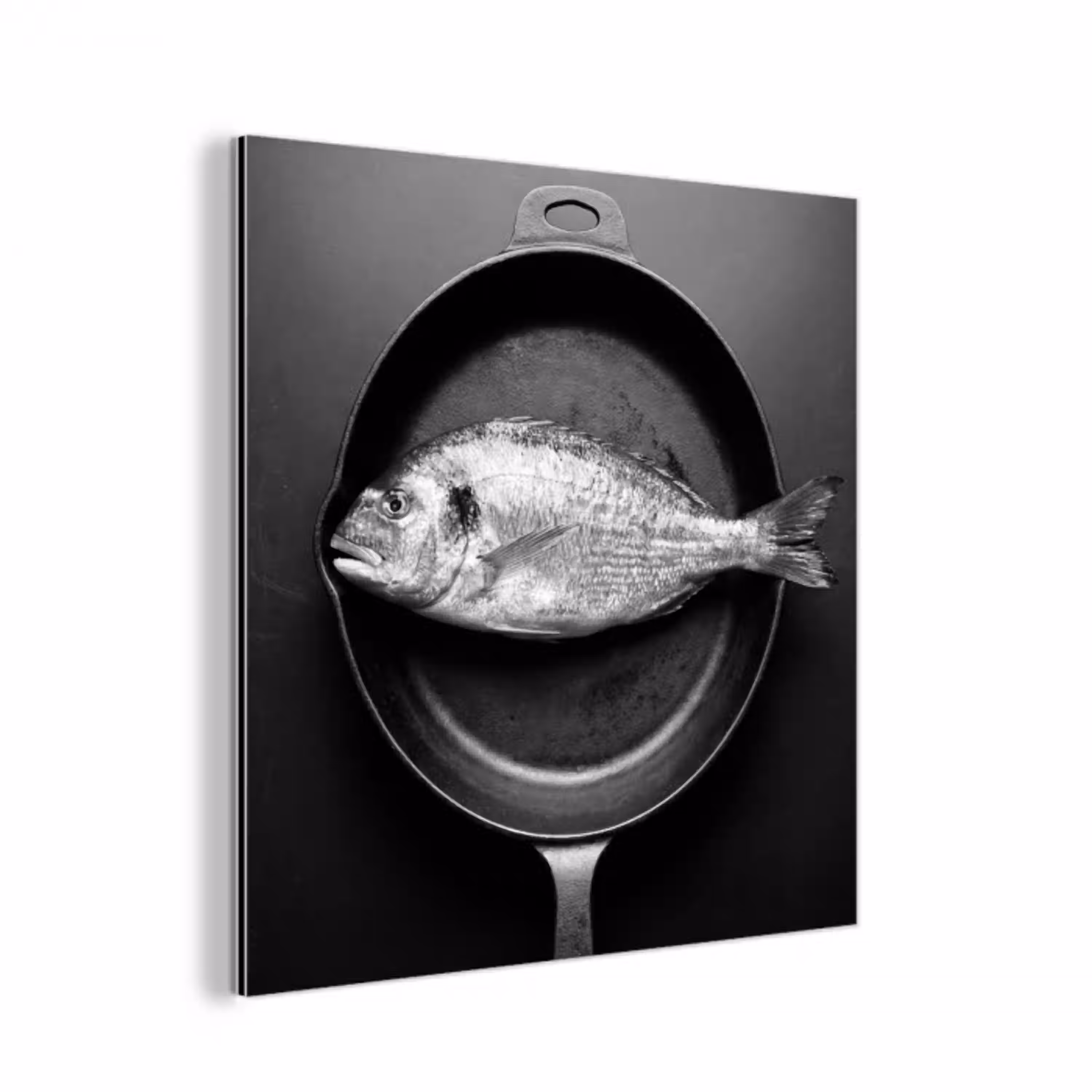 Pan - Vis - Zwart - Wit aluminium wit klein -3d