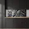Luipaard - Zwart - Wit - Oog keuken achterwand 2 middel -sfeer1
