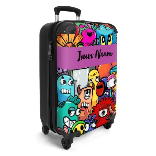 Monster met 1 Oog NBS - Handbagage koffer - Kinderen Unisex middel -productfoto_3d