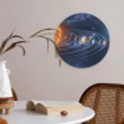 Ruimte - Zonnestelsel - Blauw Akoestische PET Vilt - Rond klein -sfeer3