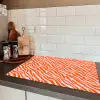 Strepen - Dynamisch - Oranje Inductie beschermer vinyl 3mm klein 276 -sfeer3