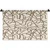 Beige - Lijnen - Donkerbruin Wandkleed katoen klein 269 -zz3d