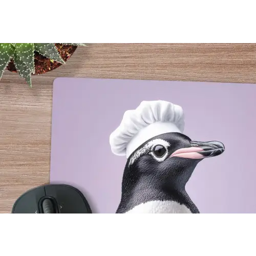 Pinguïn - Koksmuts - Lief - Paars muismat rubber klein -closeup