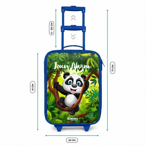 Pedro panda Kinderkoffer - Blauw klein -productfoto_formaten