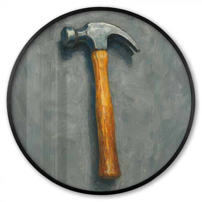 Ronde fotolijst - Hamer - Schilderij - Gereedschap