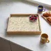 Abstract - Lijnen - Beige Dienblad Rechthoek middel 911 -sfeer2
