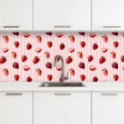 Strepen - Aardbei - Roze keuken achterwand 2 middel 871 -3d