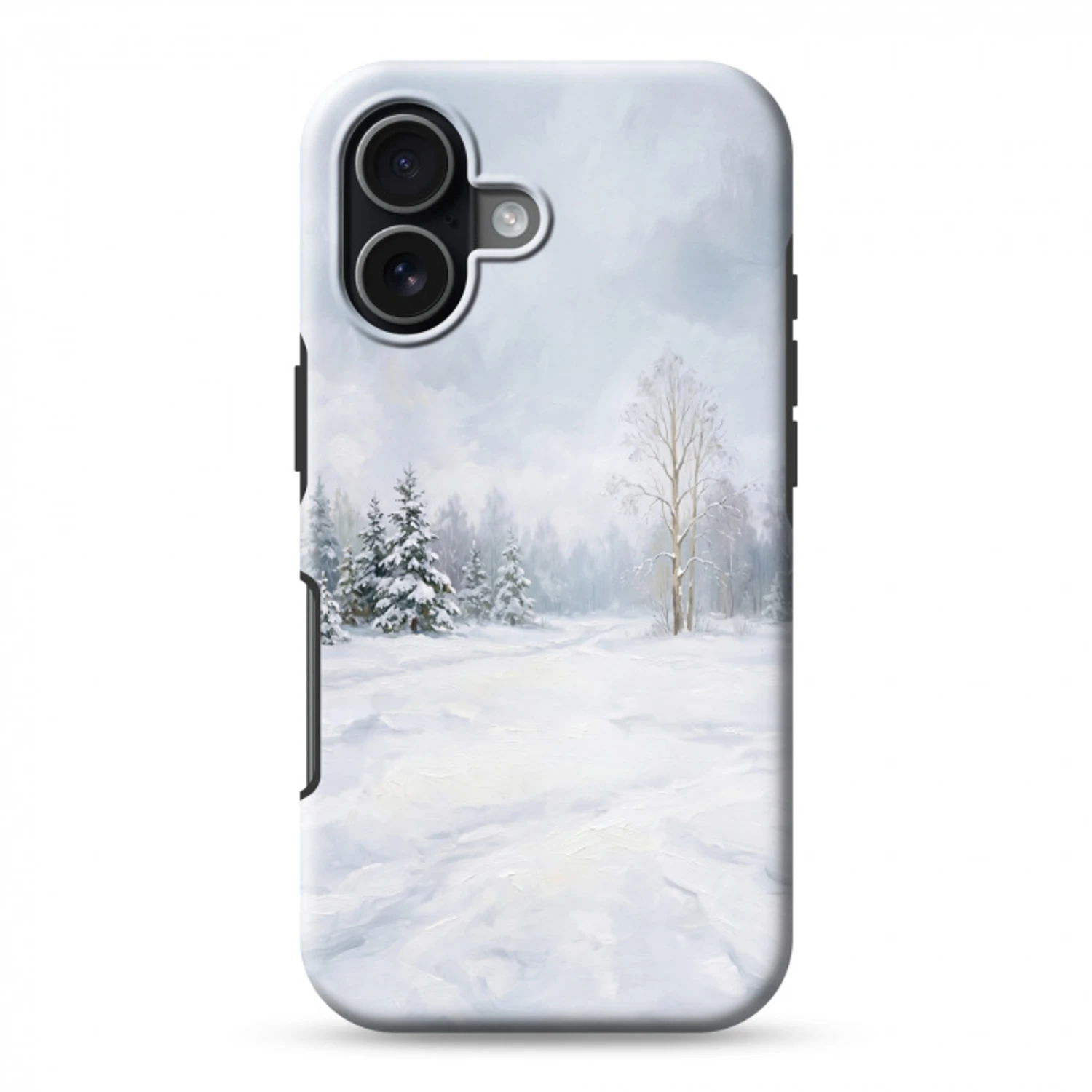 Bospad - Dennen - Sneeuw - Winter - Rustgevend Toughcase MagSafe Apple iPhone 17 klein -3d
