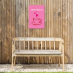 Thee - Roze - Valentijn - Tekst Tuinposter op houten frame 2 cm dik klein -sfeer4