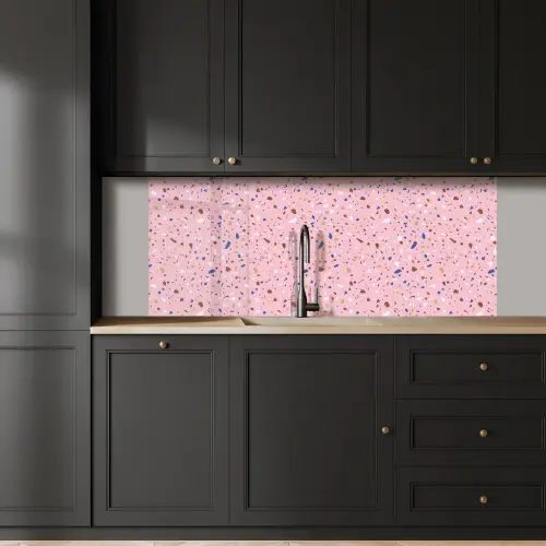 Terrazzo -  Patroon - Kleurrijk - Roze keuken achterwand 2 middel 871 -sfeer1