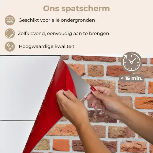 Bakstenen - Aardetinten - Muur - Rustiek keuken achterwand spatscherm klein 900 -spatscherm_NL
