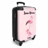 Roze rollerflamingo NBS - Handbagage koffer - Kinderen Unisex middel -productfoto_3d