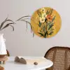 Bladeren - Boeket - Bloemen - Geel Wandcirkel kunststof plaat 5mm dik klein -sfeer4