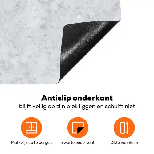 Grijs - Terrazzo-effect - Beton Inductie beschermer vinyl 3mm klein 276 -zzzzzzz-td-onderkant