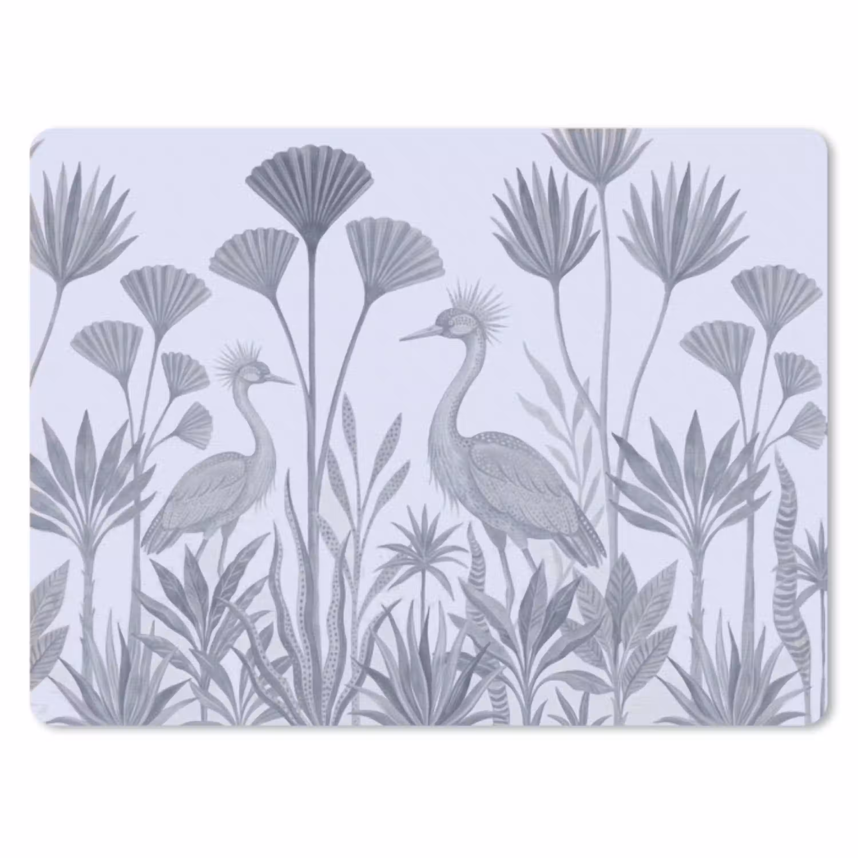 Vogel - Tropisch - Illustratie - Blauwgrijs - Natuur muismat rubber klein -3d