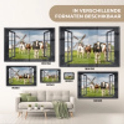 Doorkijk - Koe - Molen - Koeien - Weiland - Gras - Groen plexiglas 5mm klein -sfeer7