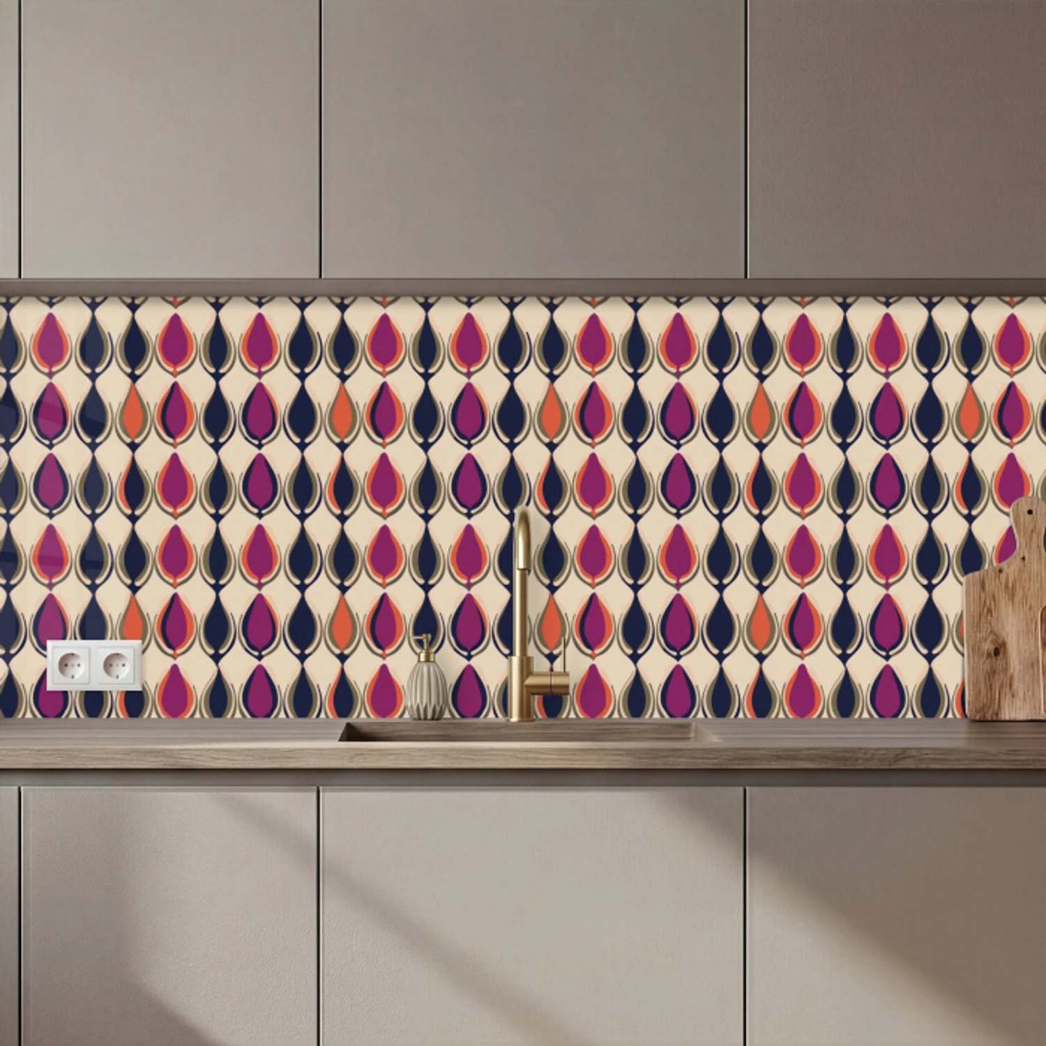 Vintage - Retro - Kleurrijk keuken achterwand 2 middel 871 zz_3dshopping