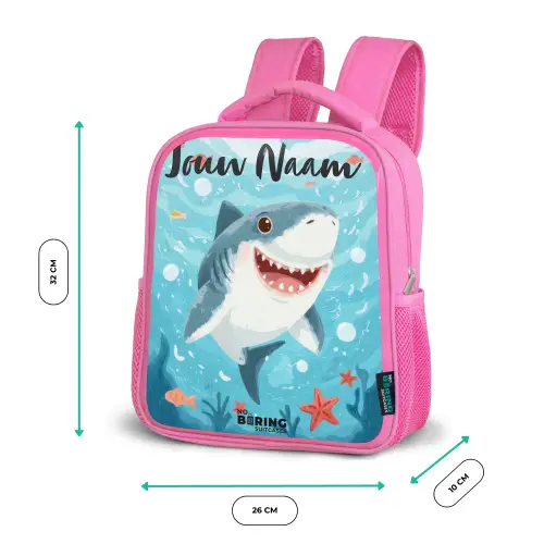 Haai - Water - Zee Kinderrugzak - Roze middel -productfoto_formaten