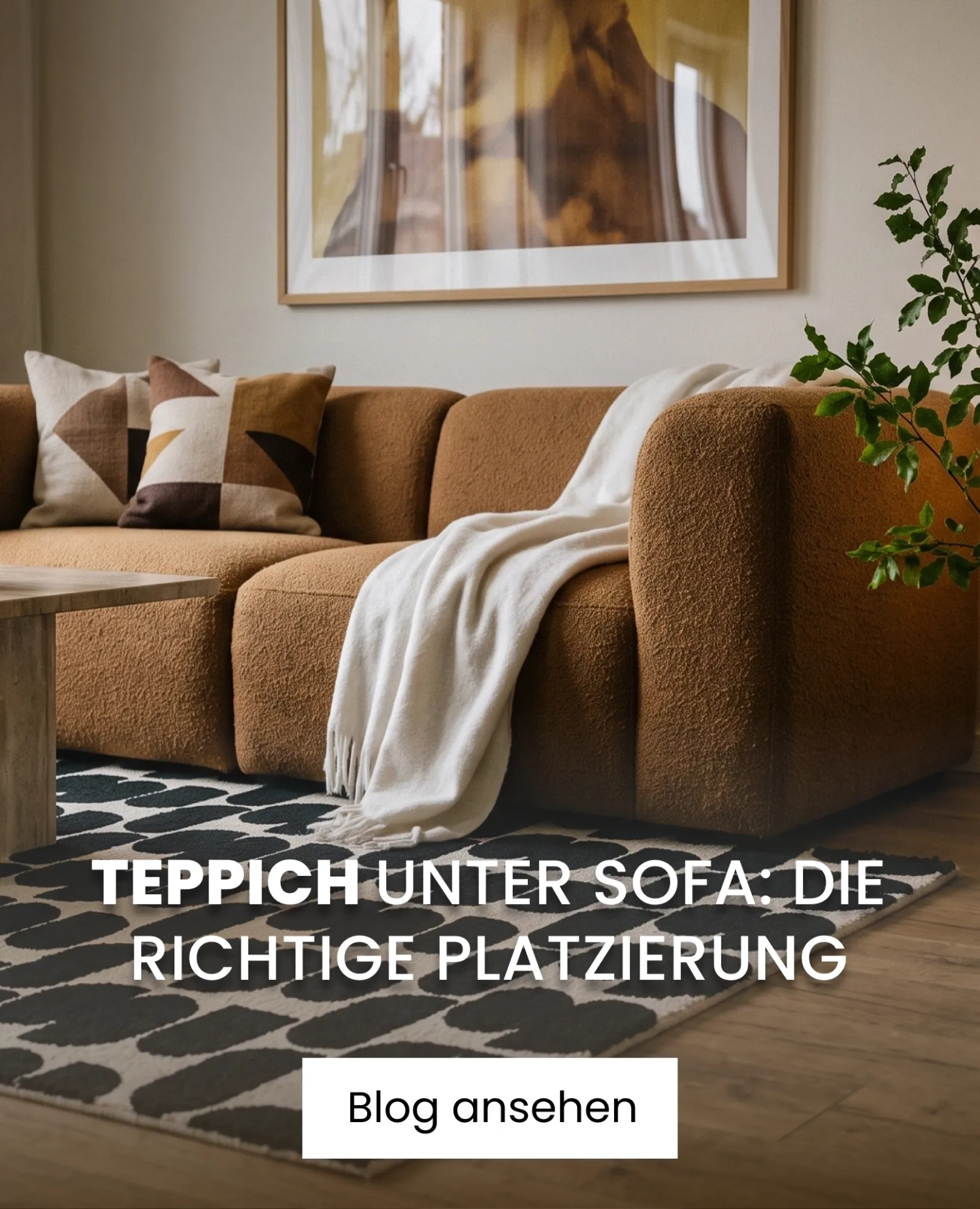 schwarz-weiss teppich unter sofa