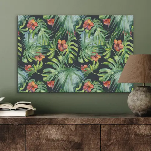 Bladeren - Bloemen - Jungle - Tropisch PET vilt middel -sfeer2
