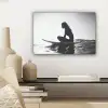 Silhouet - Vrouw - Surfplank - Water canvas 2cm klein -sfeer6