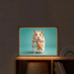Hamster - Wortel - Blauw Light Box met batterij (Wandlamp kind) middel -sfeer1_kind