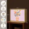 Vaas - Gestreept - Bloemen - Oranje Light Box met batterij (Wandlamp) middel -USP_websiteoverzichtNL