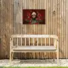 Bloemen - Dieprood - Zonnebril - Vrouw Tuinposter op houten frame 2 cm dik klein -sfeer4