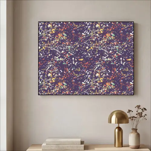 Spat - Abstract - Stippen Textielframe zwart klein 947 -sfeer2